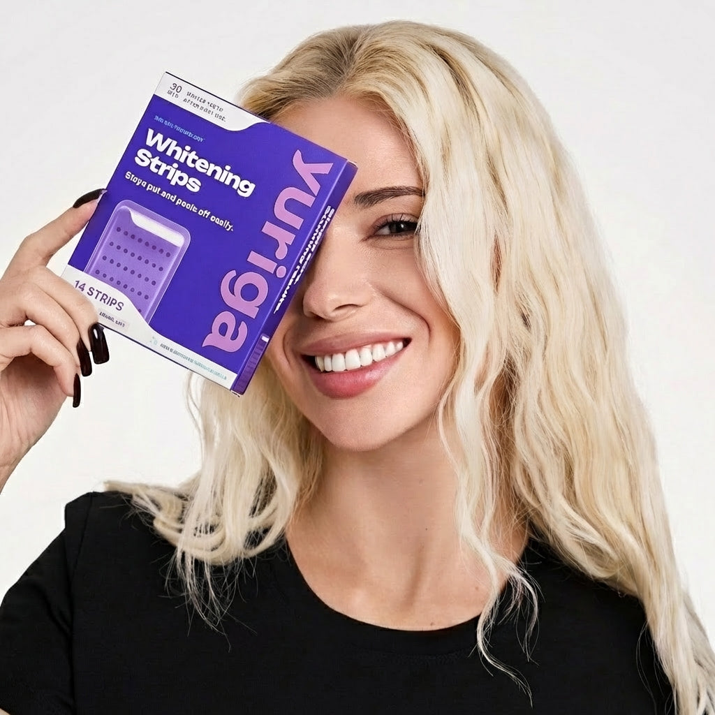 YURIGA Purple Whitening Strips – Whiter Teeth in 30 Minutes, Zero Sensitivity